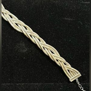 Elegant Silver Braided Bracelet